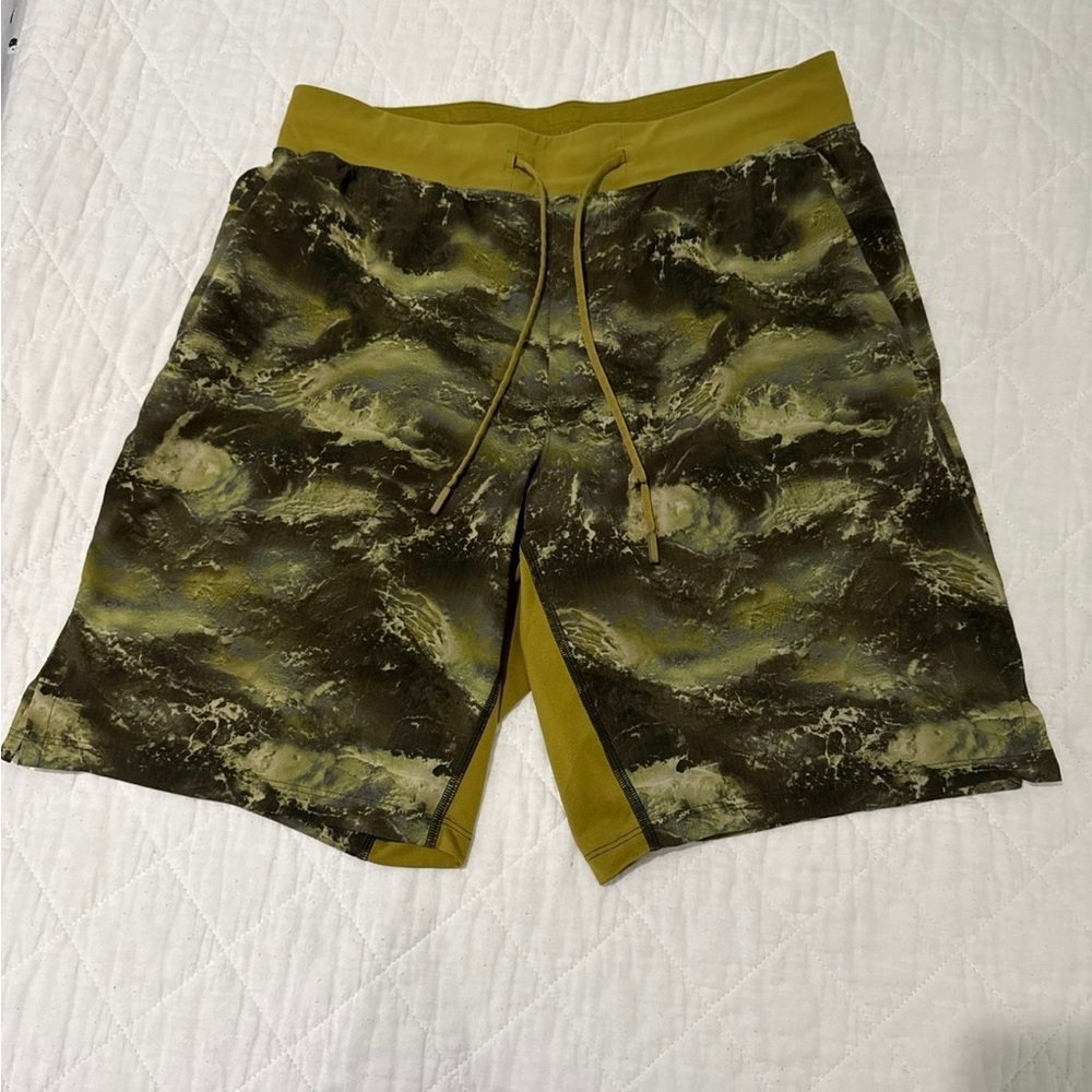 lululemon athletica Green and Yellow Athletic Shorts